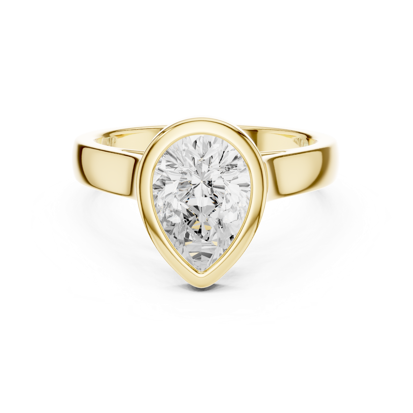 Gold Jewelry L36-3, Pear center stone, Yellow Gold, view 4