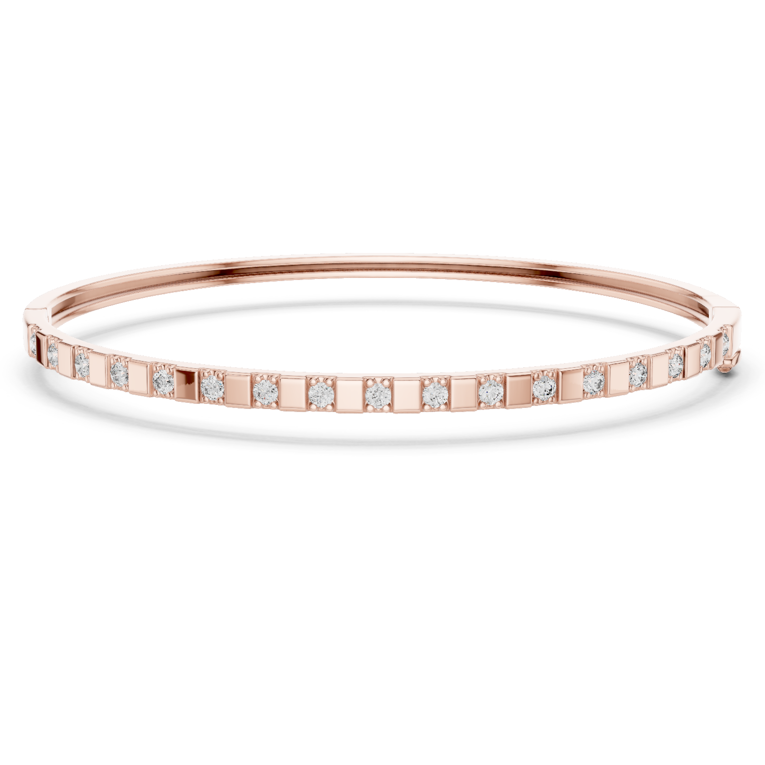 14K Solid Gold Lab Diamond Bracelet, Rose Gold