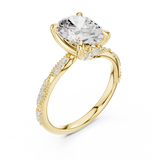 Gold Ring DDLR-167, Oval center stone, Yellow Gold, view 2
