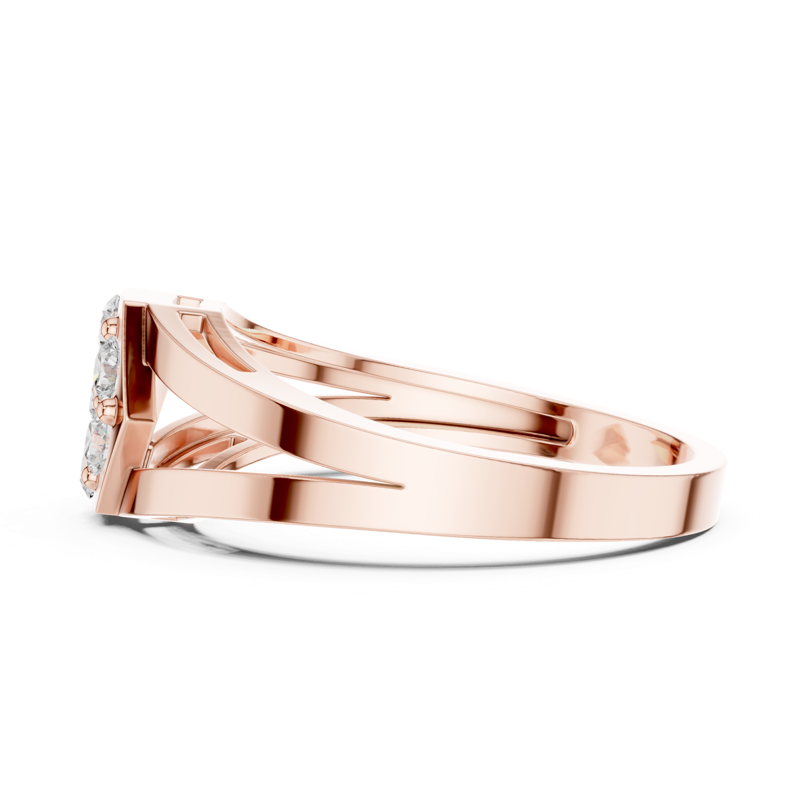 Gold Ring DDLR-736, Rose Gold, view 3