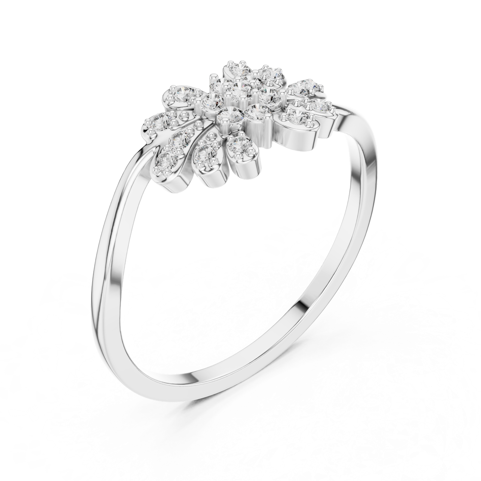 Gold Ring DR-6299, White Gold, view 2