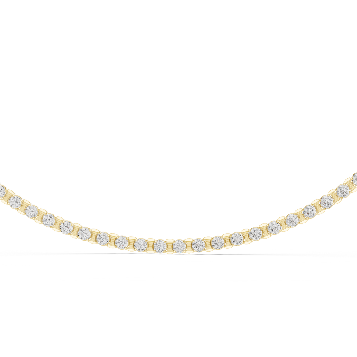 14K Solid Gold Lab Diamond Tennis Necklace, Yellow Gold, view 4