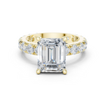 Gold Jewelry, Emerald center stone, Yellow Gold