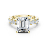 Gold Jewelry, Emerald center stone, Yellow Gold