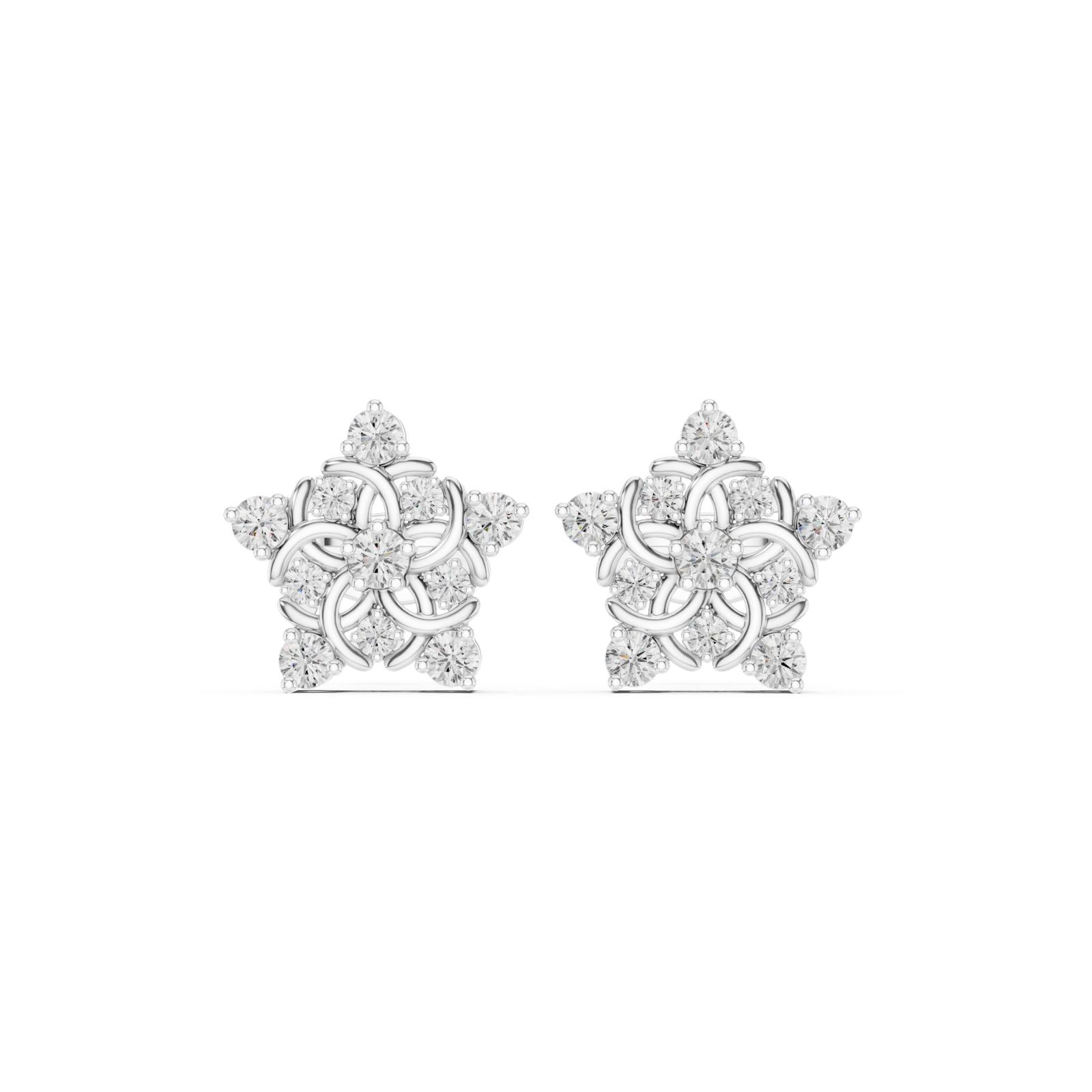 Gold Earrings AVBER, White Gold, view 4