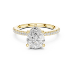 Gold Ring DDLR-177, Pear center stone, Yellow Gold, view 4