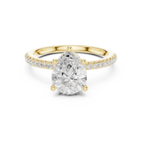 Gold Ring DDLR-177, Pear center stone, Yellow Gold, view 4