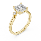 Gold Ring DDLR-164, Asscher center stone, Yellow Gold, view 2