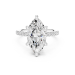 Gold Ring DDLR-250, Marquise center stone, White Gold, view 4