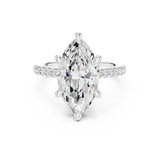 Gold Ring DDLR-250, Marquise center stone, White Gold, view 4