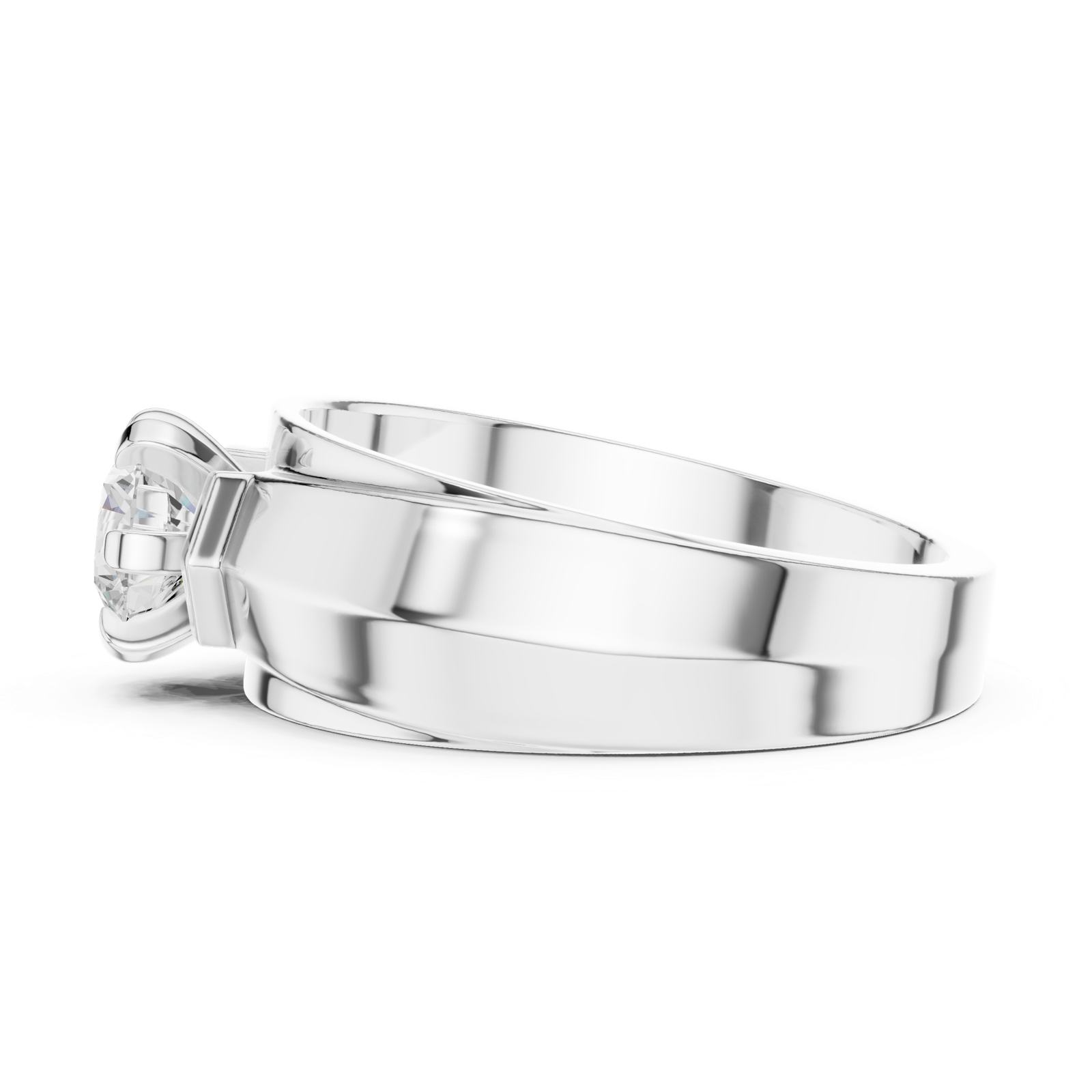Gold Men's Ring GGR-0024, White Gold, view 3
