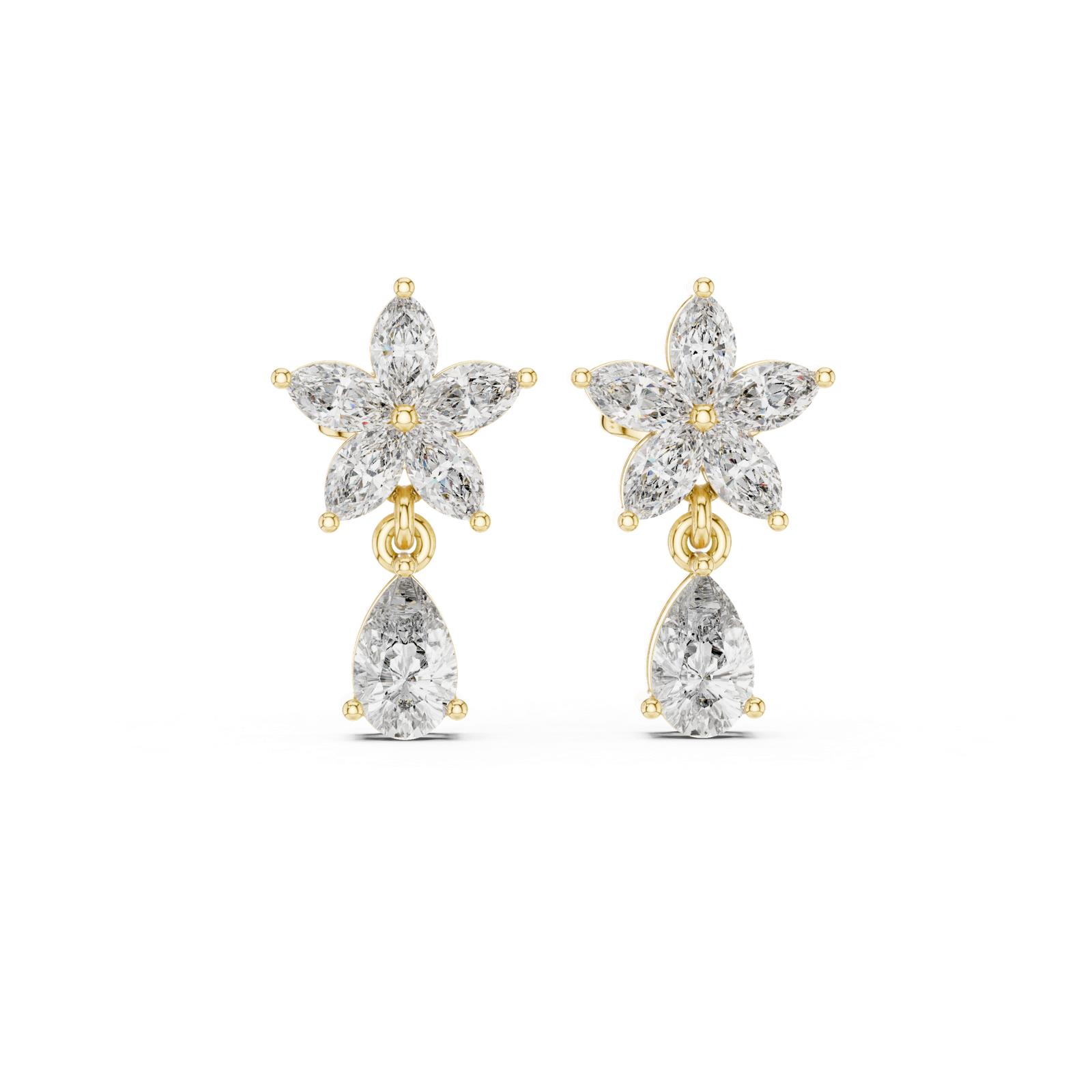 Gold Earrings AGDER-305, Yellow Gold