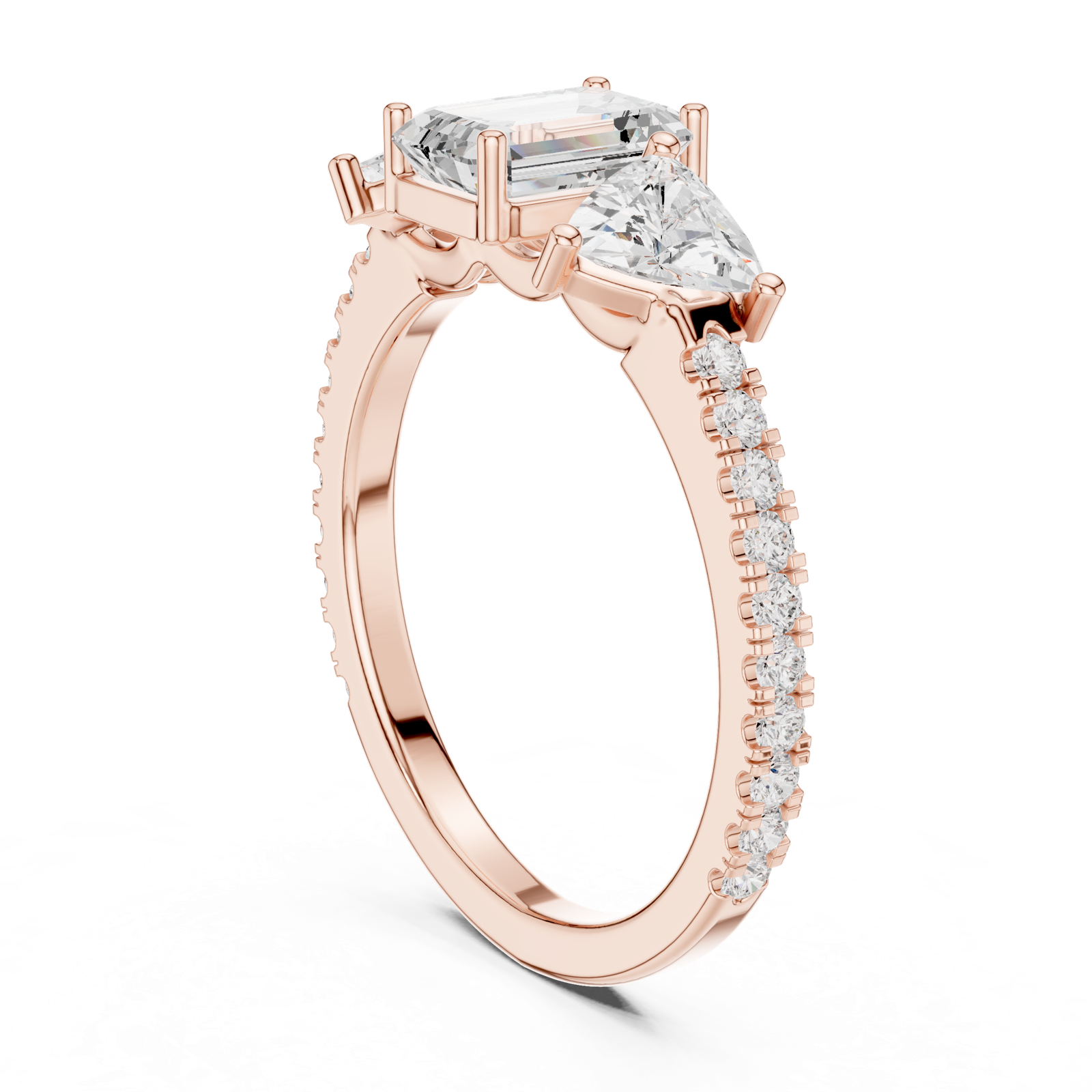Gold Ring DDLR-1078, Rose Gold, view 1