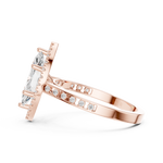 Gold Ring DDLR-349, Marquise center stone, Rose Gold, view 3