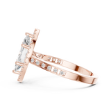 Gold Ring DDLR-349, Marquise center stone, Rose Gold, view 3