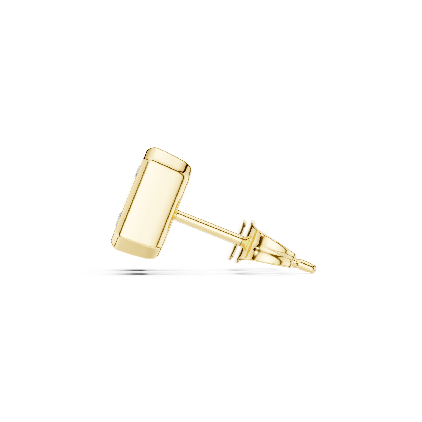 Gold Jewelry DDER-001, Radiant center stone, Yellow Gold, view 3