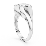 Gold Jewelry L36-4, Asscher center stone, White Gold, view 1