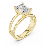 Gold Jewelry L36-9, Emerald center stone, Yellow Gold, view 2