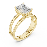 Gold Jewelry L36-9, Emerald center stone, Yellow Gold, view 2