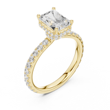 Gold Ring DDLR-165, Radiant center stone, Yellow Gold, view 2
