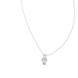 14K Solid Gold Lab Diamond Solitaire Pendant Necklace, White Gold, view 2