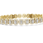 14K Solid Gold Lab Diamond Bracelet, Yellow Gold, view 3