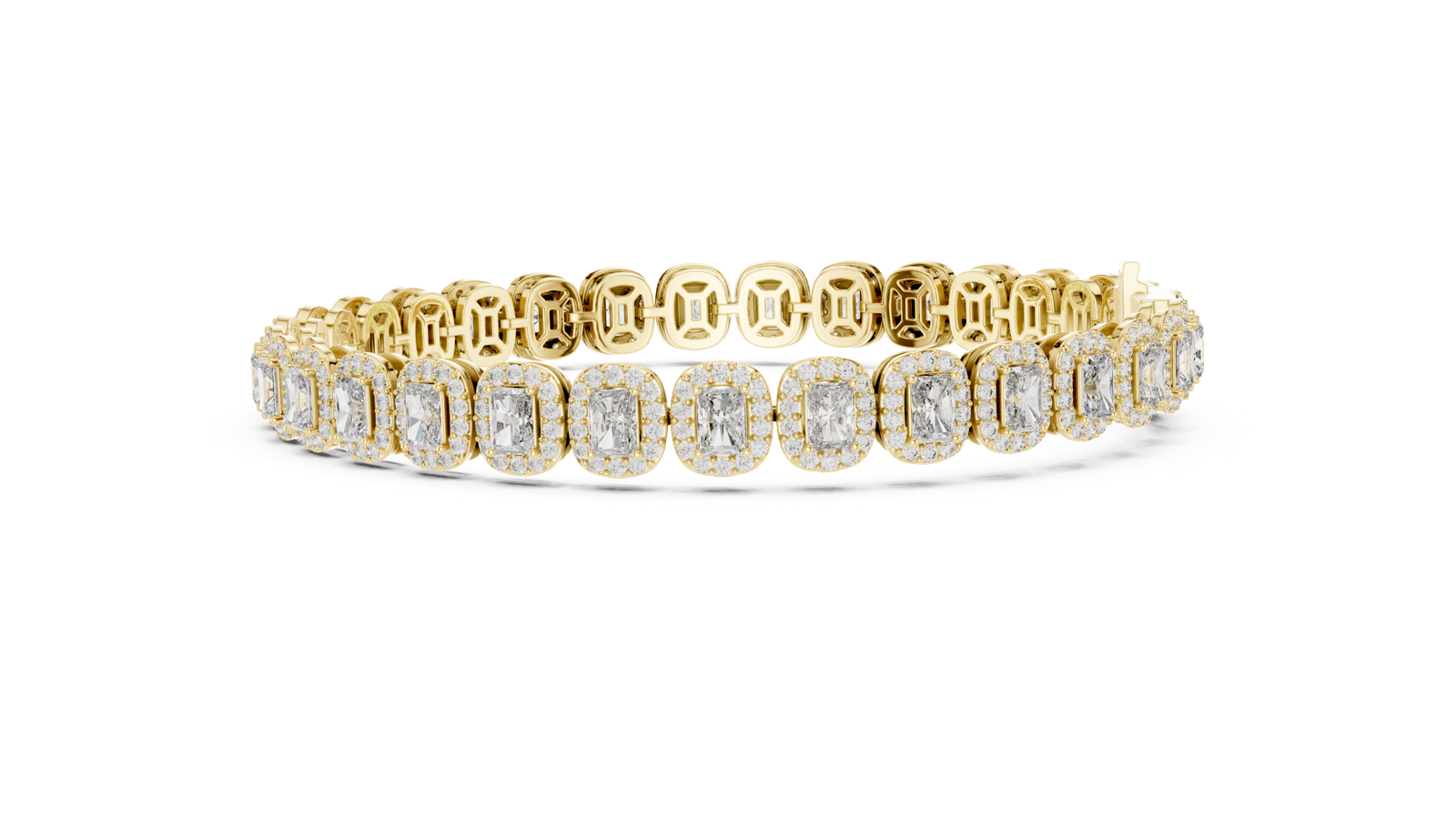 14K Solid Gold Lab Diamond Bracelet, Yellow Gold, view 3