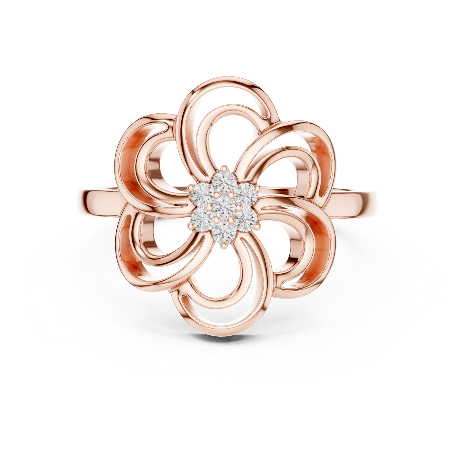 Gold Ring DR-6232, Rose Gold, view 4