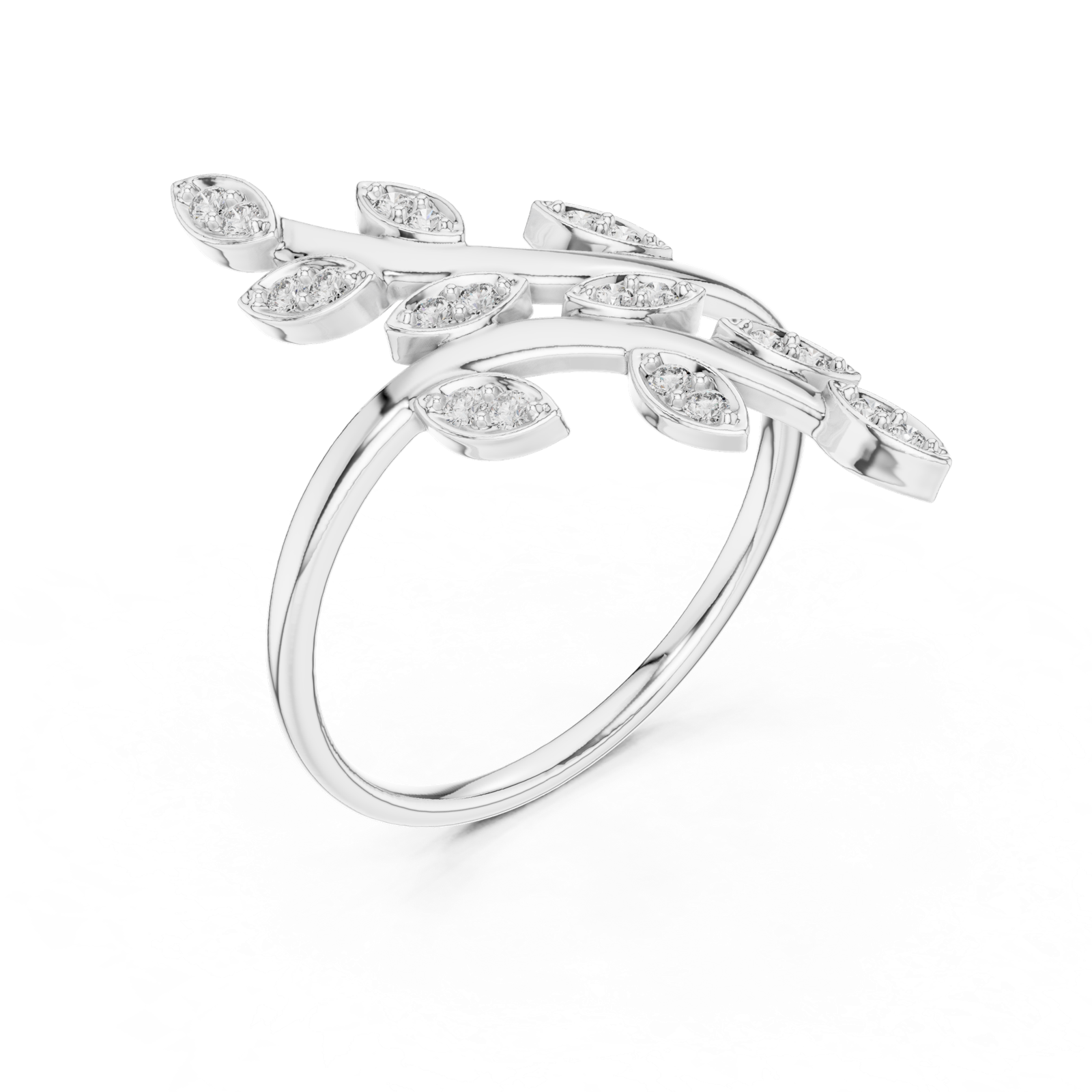 Gold Ring 12-10066@L, White Gold, view 2