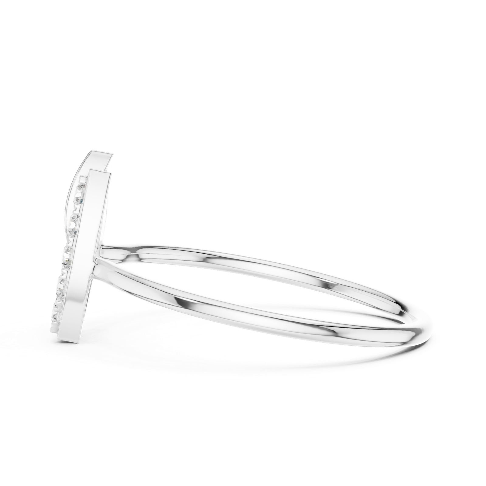 Gold Ring HLR-229, White Gold, view 3