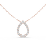 14K Solid Gold Lab Diamond Pendant Necklace, Rose Gold