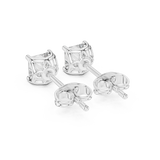 Gold Earrings AER-107, White Gold, view 3