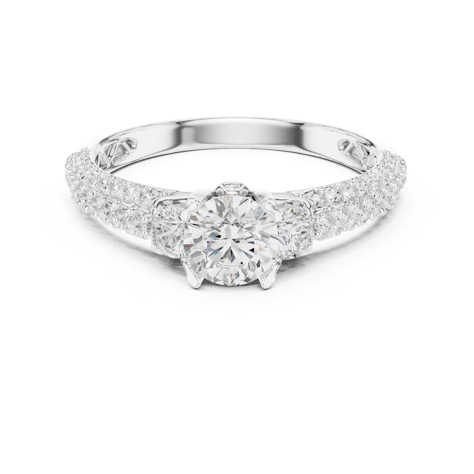 Gold Ring LR-0329, White Gold, view 4