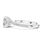 Gold Ring, Cushion center stone, White Gold, view 3