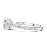 Gold Ring, Cushion center stone, White Gold, view 3