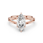 Gold Jewelry L36-7, Marquise center stone, Rose Gold