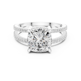 Gold Jewelry, Cushion center stone, White Gold, view 4