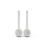 Gold Jewelry DDER-034, Cushion center stone, White Gold