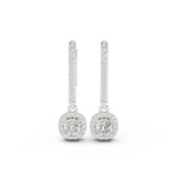 Gold Jewelry DDER-034, Cushion center stone, White Gold