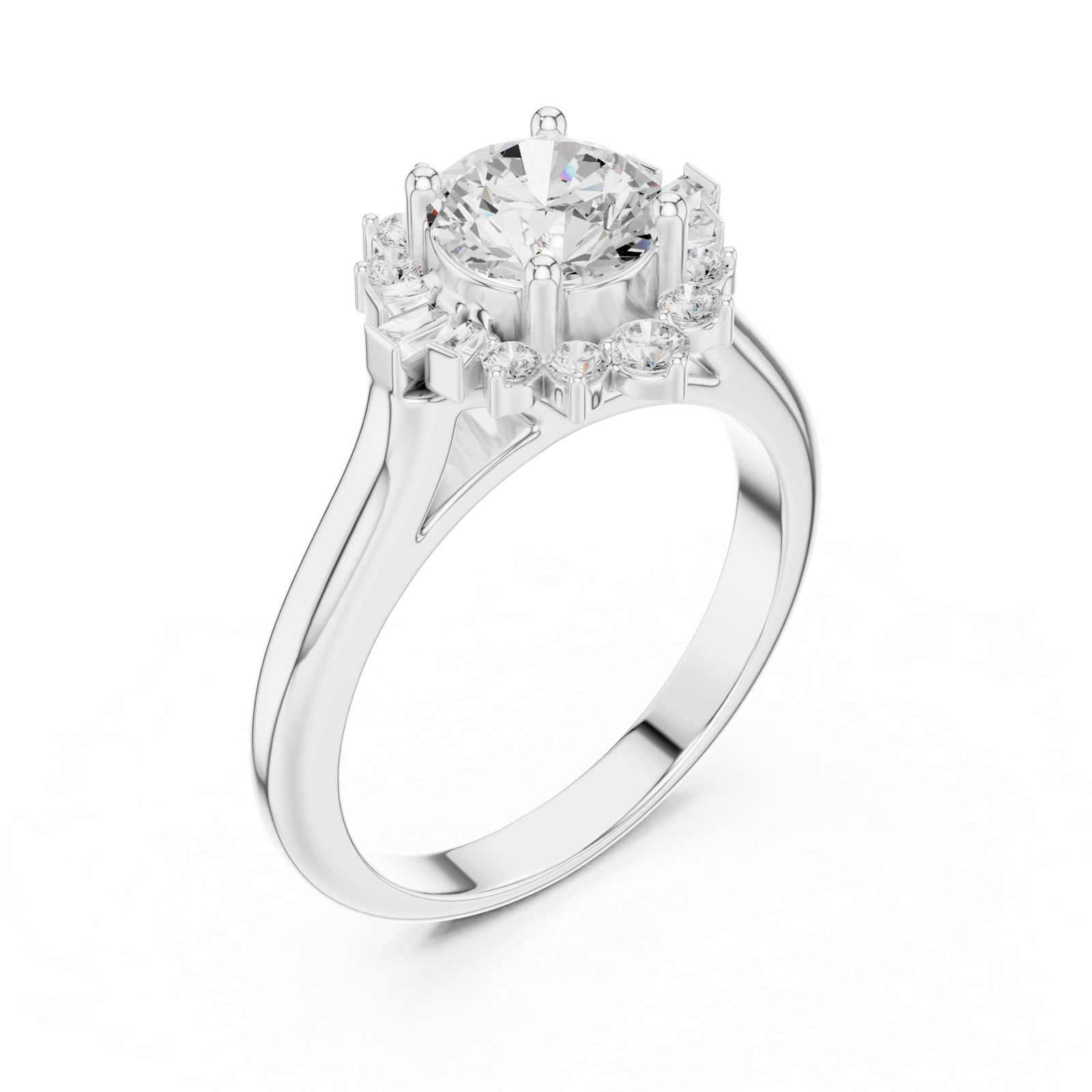 Gold Ring DDLR-334, White Gold, view 2