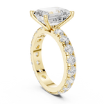 Gold Jewelry, Emerald center stone, Yellow Gold, view 1