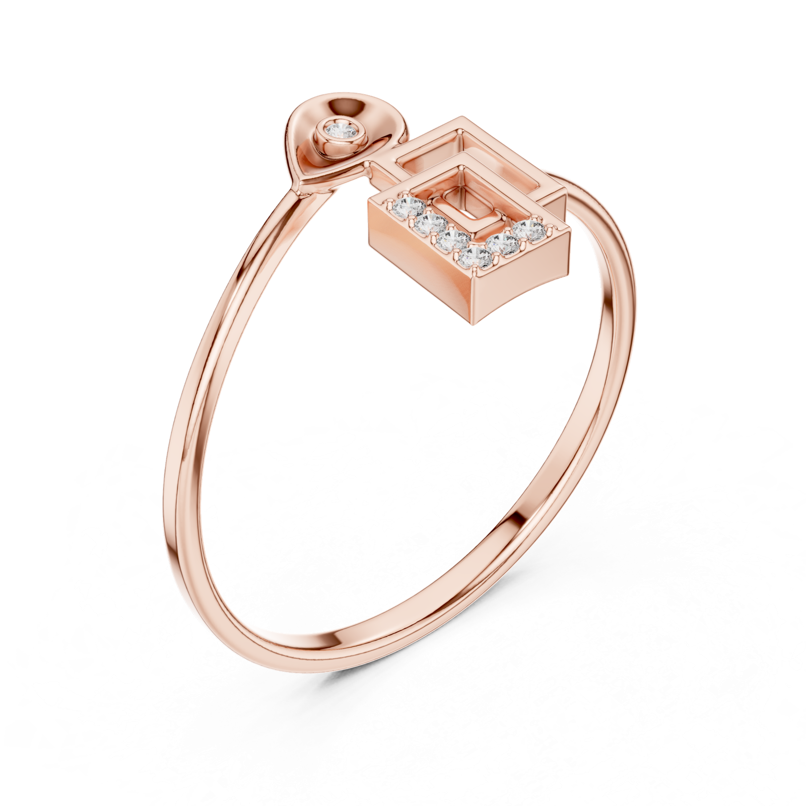 Gold Ring 1 (156), Rose Gold, view 2