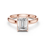 Gold Jewelry, Emerald center stone, Rose Gold