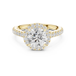 Gold Ring DDLR-118, Round center stone, Yellow Gold, view 4