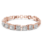 14K Solid Gold Lab Diamond Bracelet, Rose Gold, view 1