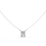 Gold Jewelry DDPS-001, Radiant center stone, White Gold