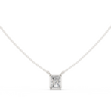Gold Jewelry DDPS-001, Radiant center stone, White Gold