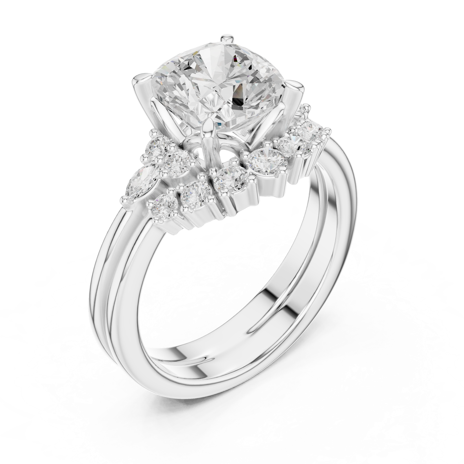 Gold Ring DDLR-440, White Gold, view 2
