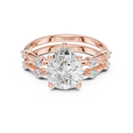 Gold Ring DDLR-441, Pear center stone, Rose Gold, view 4