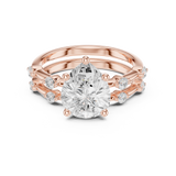 Gold Ring DDLR-441, Pear center stone, Rose Gold, view 4
